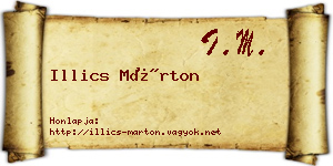 Illics Márton névjegykártya